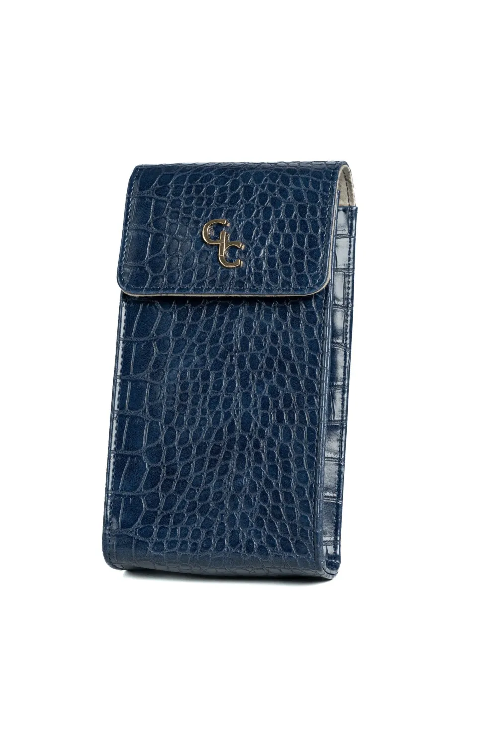 Mini Crossbody Bag - Navy Croc detail<Galway Crystal