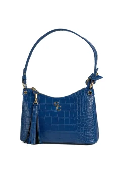 Mini Shoulder Bag - Atlantic Blue Croc Detail<Galway Crystal Hot