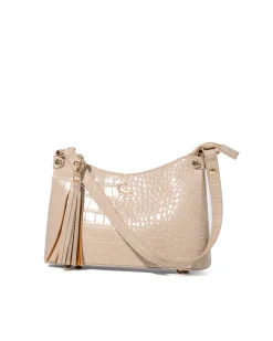 Mini Shoulder Bag Light Taupe Croc Detail<Galway Crystal Outlet