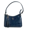 Mini Shoulder Bag - Navy Croc Detail<Galway Crystal Discount