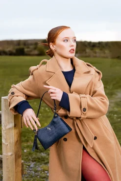 Mini Shoulder Bag - Navy Croc Detail<Galway Crystal Discount