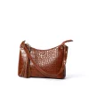 Mini Shoulder Bag Tan Croc Detail<Galway Crystal Sale