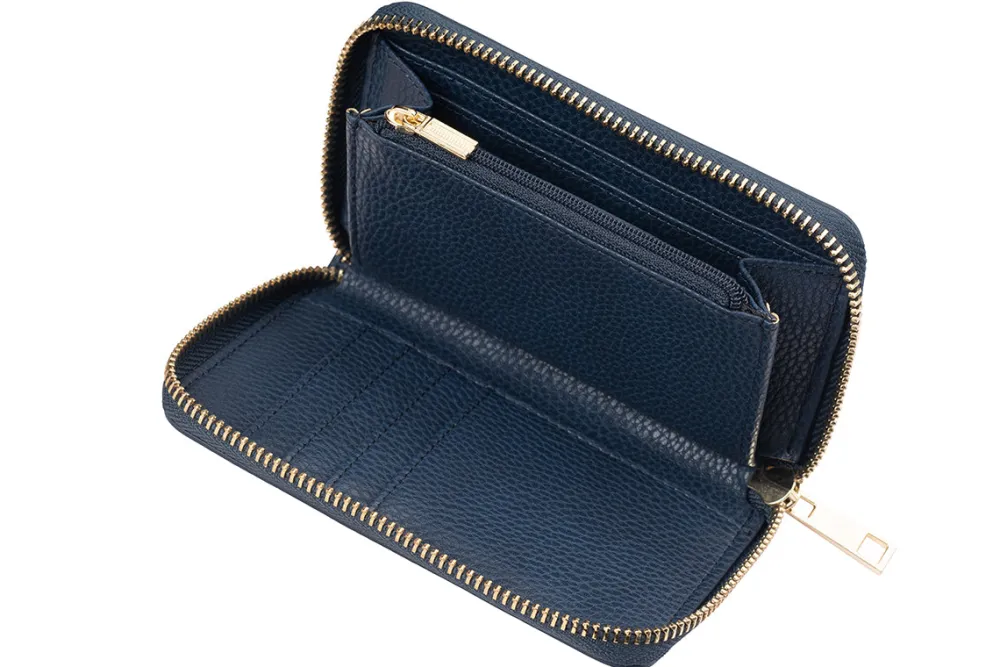 Navy Ladies Zip Wallet<Galway Crystal Clearance