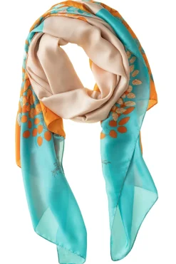 Orange & Turquoise Polyester Scarf<Galway Crystal Clearance