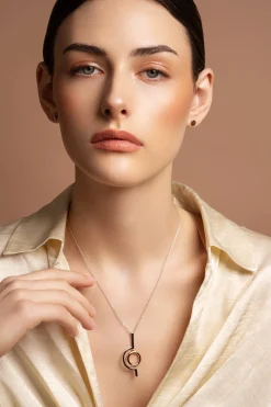 Orbit Sterling Silver & Rose Gold Pendant<Galway Crystal Sale