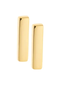 Plain Bar Sterling Silver & Gold Stud Earrings<Galway Crystal Discount