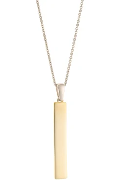 Plain Bar Sterling Silver & Gold Pendant<Galway Crystal Online
