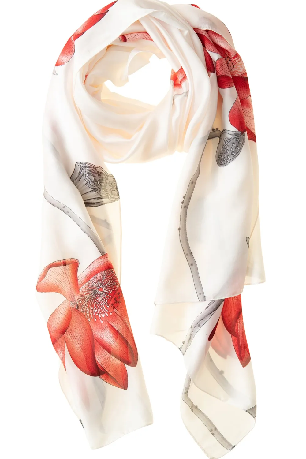 Red Lillies Polyester Scarf<Galway Crystal Hot