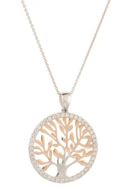 Tree of Life Pendant Silver & Rose Gold<Galway Crystal Best