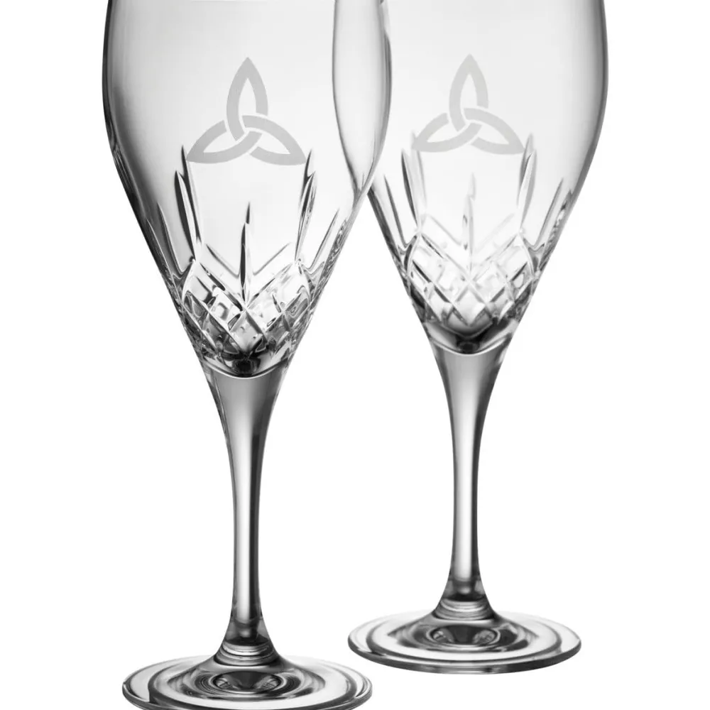 Trinity Knot Red Glass Pair<Galway Crystal New
