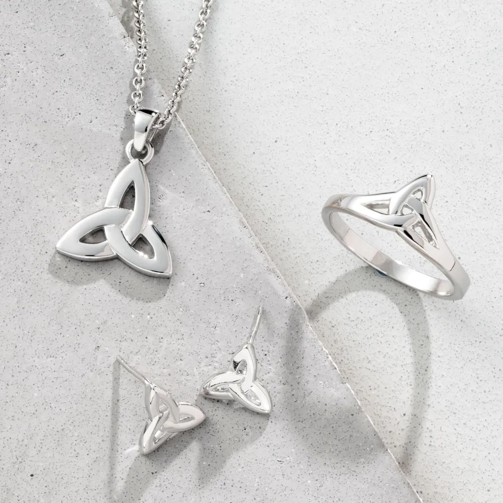 Trinity Knot Sterling Silver Earrings<Galway Crystal Discount