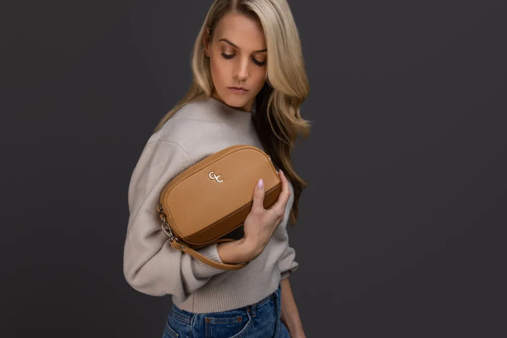 Two Tone Cross Body Bag - Tan & Brown<Galway Crystal Discount