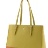 Two Tone Large Tote - Lime & Tan<Galway Crystal Online