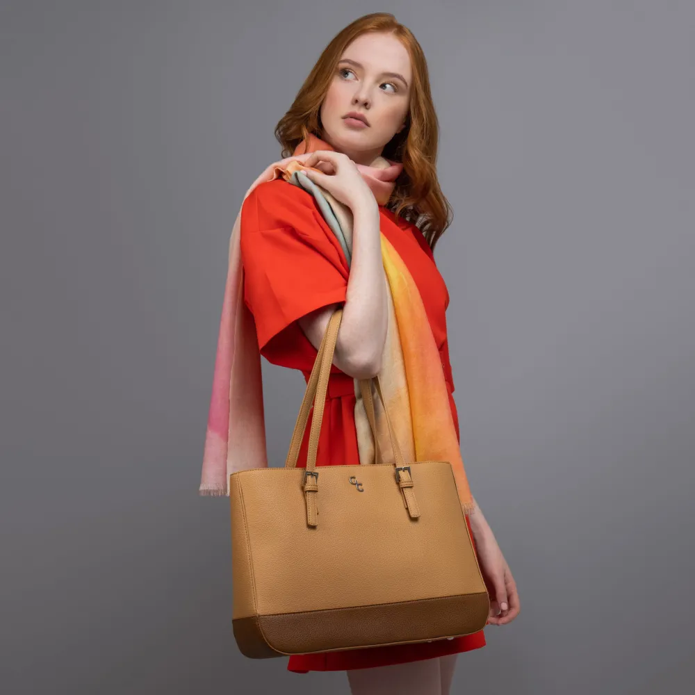 Two Tone Large Tote - Tan & Brown<Galway Crystal Hot