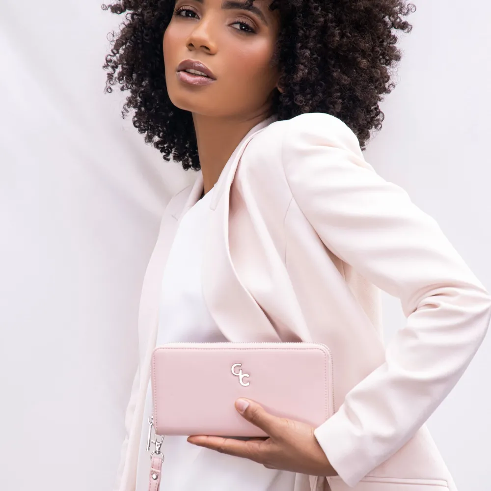 Women's Leather Wallet in Pink<Galway Crystal