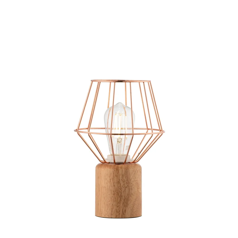Wood and Copper Table Lamp<Galway Crystal Clearance