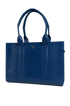 XL Tote Atlantic Blue Croc Detail<Galway Crystal Discount