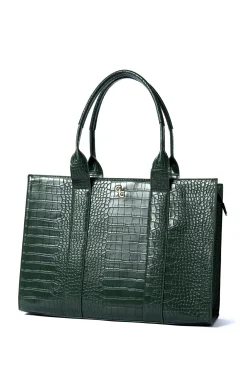 XL Tote Forest Green Croc Detail<Galway Crystal Best